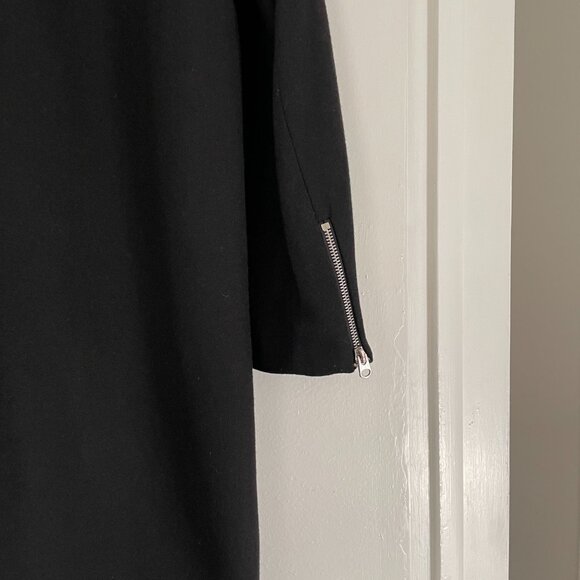 TopShop Black Coat Silver Asymmetrical Zipper - Picture 9 of 16